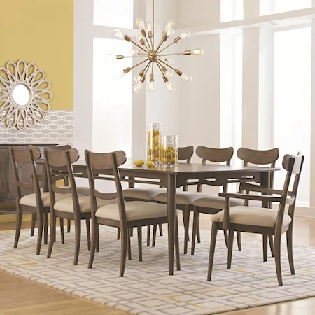 Leg Dining Table Set with 8 Chairs